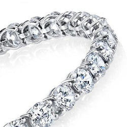 Braccialetto rotondo con diamanti tondi da 10 carati. set di gioielli in oro bianco 14 carati
