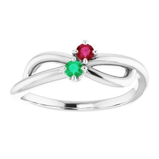 Burma Ruby 0.30 carati verde smeraldo Infinity Twist Gemstone Ring - harrychadent.it