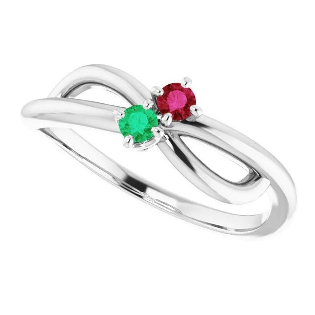 Burma Ruby 0.30 carati verde smeraldo Infinity Twist Gemstone Ring - harrychadent.it