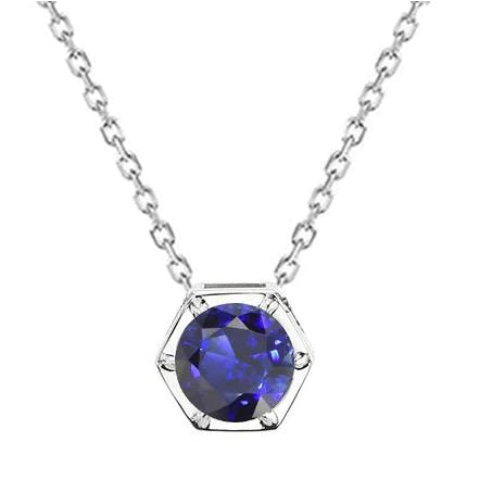 Cestino con pendente in pietra preziosa rotonda solitario in oro 14K Set di gioielli da 1 carato - harrychadent.it
