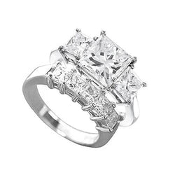 Cinturino di fidanzamento in oro bianco 18 carati con diamante taglio principessa 5 carati da 1.5 carati