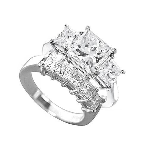 Cinturino di fidanzamento in oro bianco 18 carati con diamante taglio principessa 5 carati da 1.5 carati - harrychadent.it