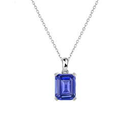 Ciondolo Solitario Smeraldo Blu Zaffiro Oro Gioielli da Donna 1 Carato