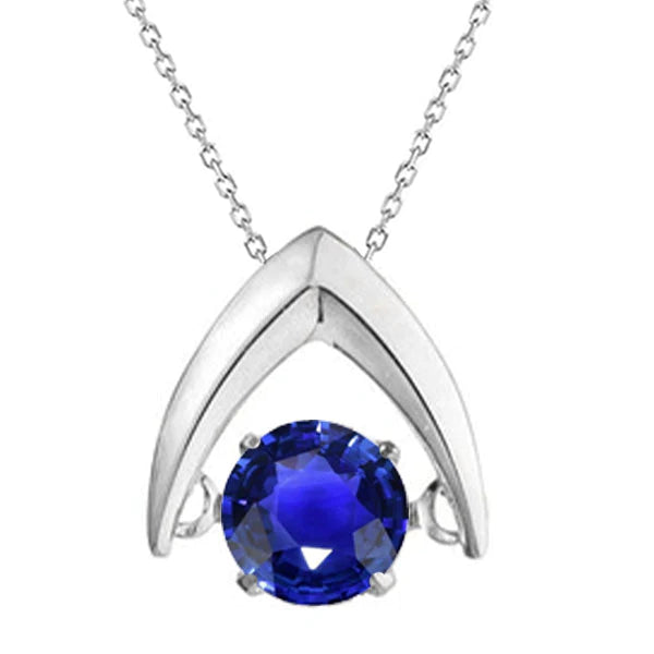 Collana da donna in argento con pietra preziosa di topazio blu Collana da donna in argento con pietra preziosa di topazio blu