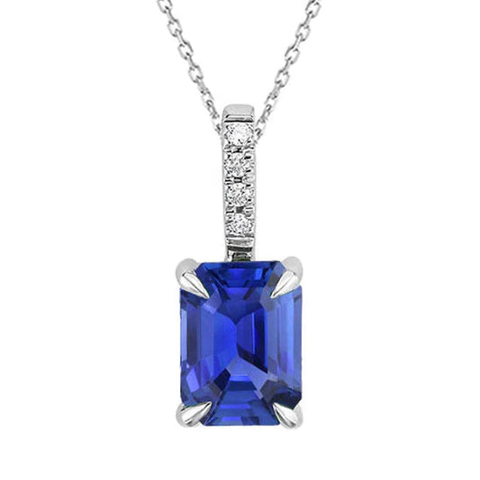 Ciondolo da donna con smeraldo, zaffiro e diamanti, 4 griffe, 3,25 carati - harrychadent.it