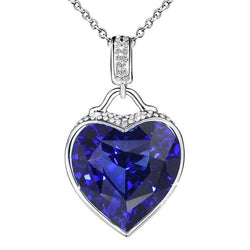 Ciondolo fantasia cuore Zaffiro dello Sri Lanka e castone di diamanti 4,75 carati