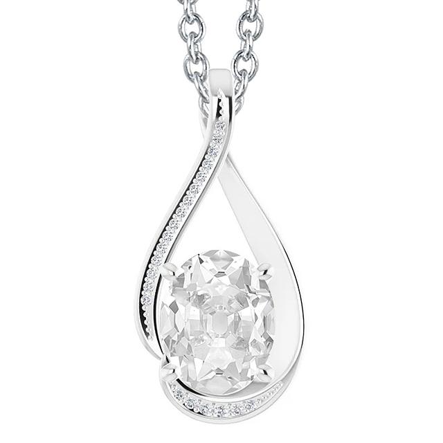 Gioielli da donna Rotondi e ovali Ciondolo con diamanti da minatore vecchio Diapositiva 5 carati - harrychadent.it
