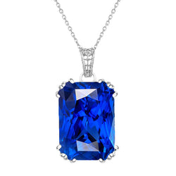 Ciondolo solitario con zaffiro azzurro brillante 4 carati oro 14K