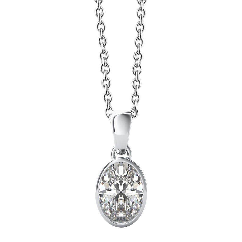 Diamante solitario a taglio ovale da 1 carati con gioielli da donna con ciondolo in oro bianco 14 carati - harrychadent.it