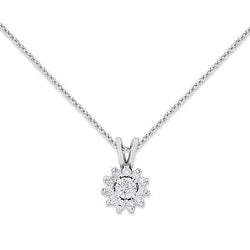 Collana Pendente Con Catena Di Diamanti Rotondi Da 1,75 Carati In Oro Bianco 14K