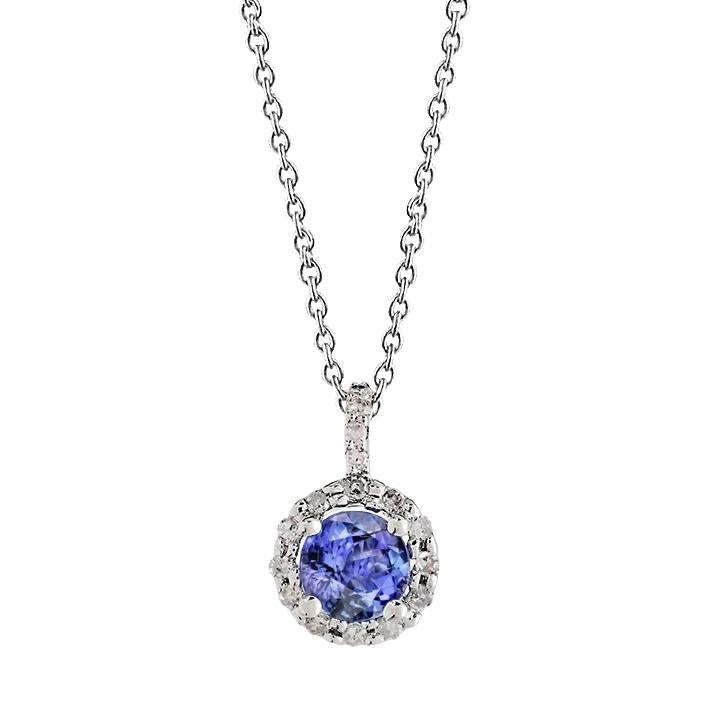 Collana Pendente Diamanti Tanzanite Taglio Brillante 3,50 Carati - harrychadent.it