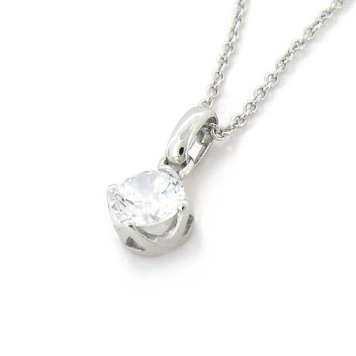 Collana Pendente con diamante solitario a forma ovale 1.25 ct. Oro bianco 14K - harrychadent.it