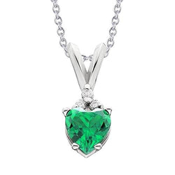 Collana Pendente Verde Smeraldo E Diamante 3.30 Carati WG 14K