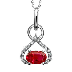 Collana Pendente a forma di cuore 6.55 ct. Rubino E Diamanti Novità