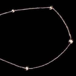 Collana Yards di diamanti 3.50 carati e pendente in oro rosa 14 carati