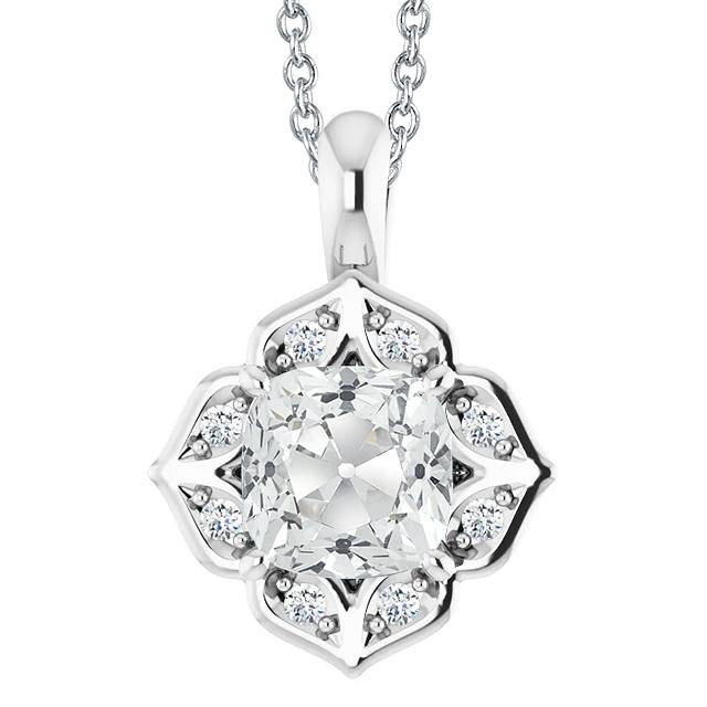 Collana con ciondolo a forma di diamante con ciondolo a forma di fiore in stile fiore, 6 carati - harrychadent.it