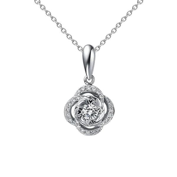 Collana Pendente Diamanti 1.24 Carati Taglio Brillante Naturale Oro Bianco 14K - harrychadent.it