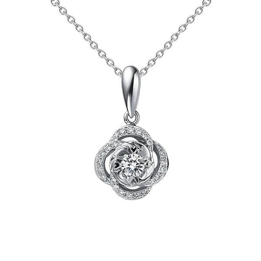 Collana Pendente Diamanti 1.24 Carati Taglio Brillante Naturale Oro Bianco 14K - harrychadent.it
