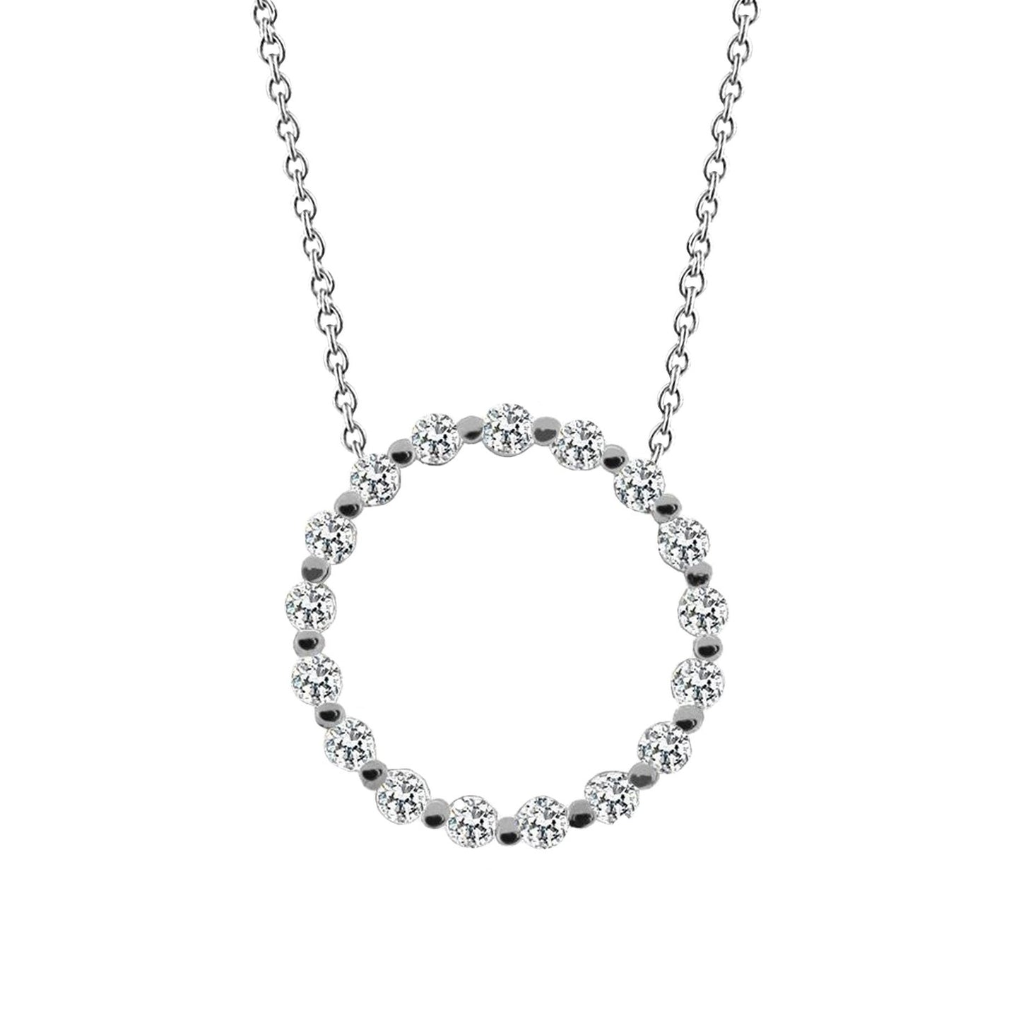 Round Cut 6.80 Carats Diamonds Circle Pendant Necklace White Gold 14K - harrychadent.it