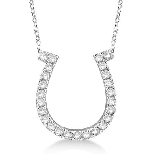 Collana con ciondolo a ferro di cavallo con diamanti taglio rotondo 2,5 ct 14K Oro bianco - harrychadent.it