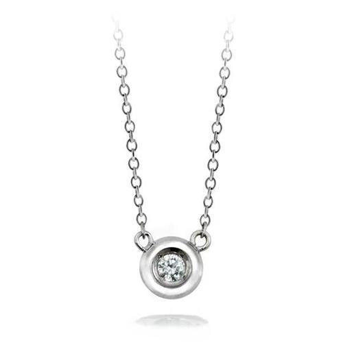 Lunetta per collana pendente con diamanti taglio brillante 0.50 carati WG 14K - harrychadent.it