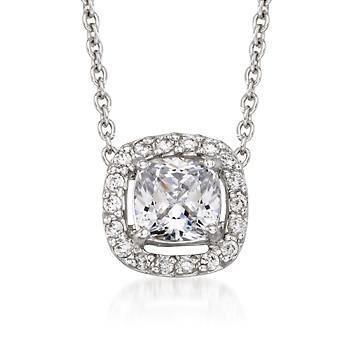 Cuscino rotondo con diamanti Halo collana pendente in oro bianco 2.25 carati 14K - harrychadent.it