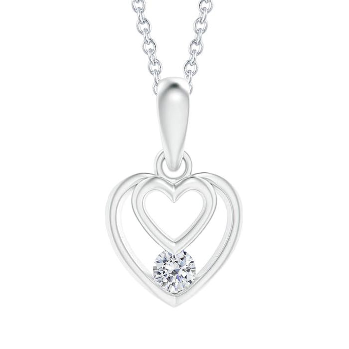 Diamante rotondo a forma di cuore da 1 carati con collana pendente in oro bianco 14 carati Gioielli da donna - harrychadent.it