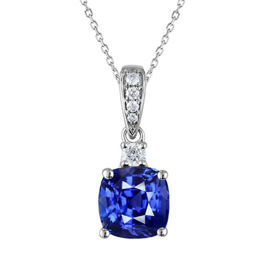 Collana con ciondolo a forma di cuscino con pietre preziose e diamanti rotondi 2,75 carati - harrychadent.it