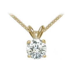 Collana con ciondolo con catena grande di diamanti tondi da 4 carati in oro bianco 14K