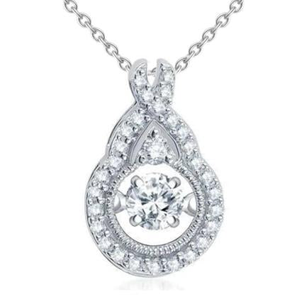 Collana con ciondolo a forma di diamante brillante rotondo 2,85 carati WG 14K - harrychadent.it