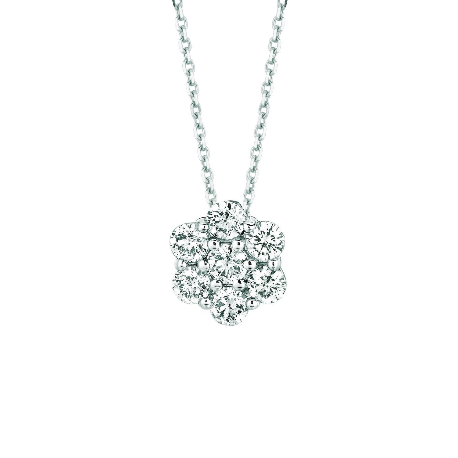 Ciondolo collana fiore di diamanti 1.75 carati oro bianco 14 carati - harrychadent.it