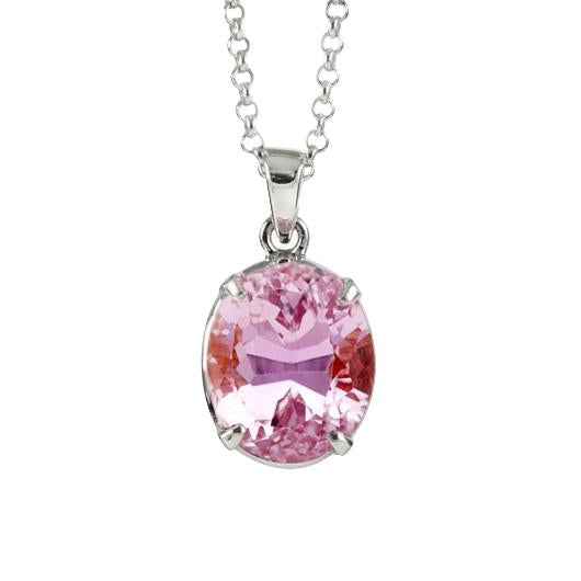 21 carati ovale rosa kunzite collana pendente gioielli in oro bianco nuovo - harrychadent.it