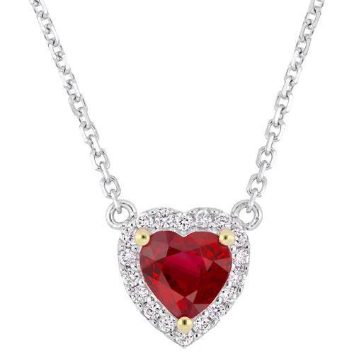 Collana con ciondolo in oro bicolore 14K 5.65 carati con rubini e diamanti Novità - harrychadent.it