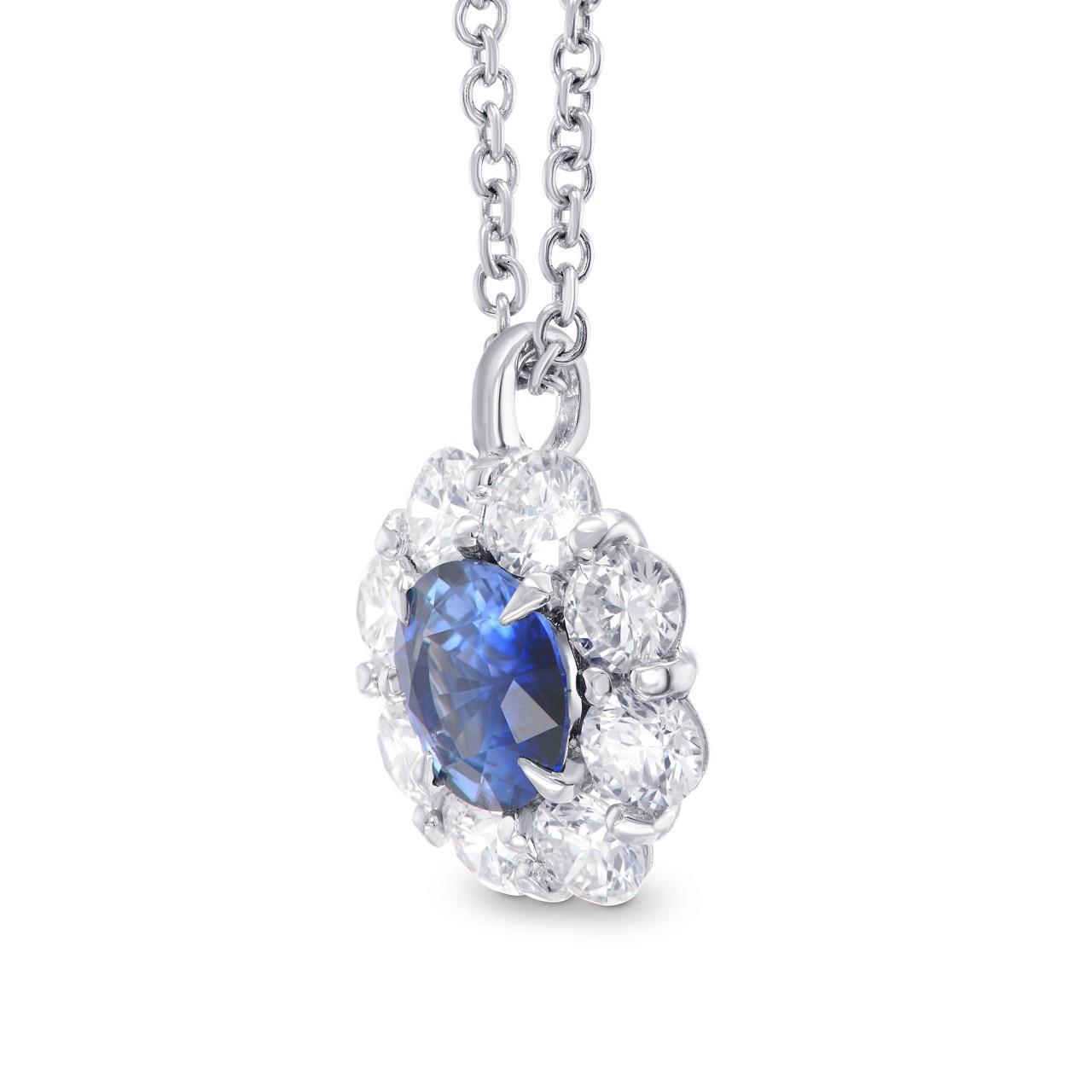 Collana con ciondolo in oro e diamanti con zaffiro blu dello Sri Lanka da 4.50 carati - harrychadent.it