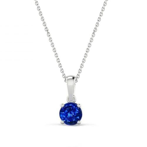 Collana con ciondolo in zaffiro di Ceylon da 2.00 carati. catena in oro bianco 14K - harrychadent.it