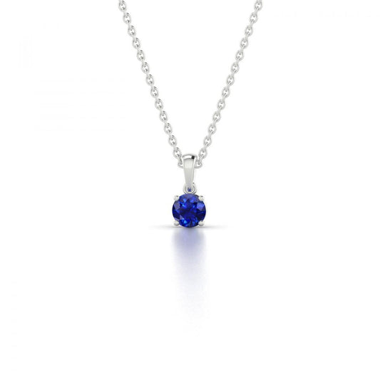 Collana con ciondolo in zaffiro di Ceylon da 2.00 carati. catena in oro bianco 14K - harrychadent.it