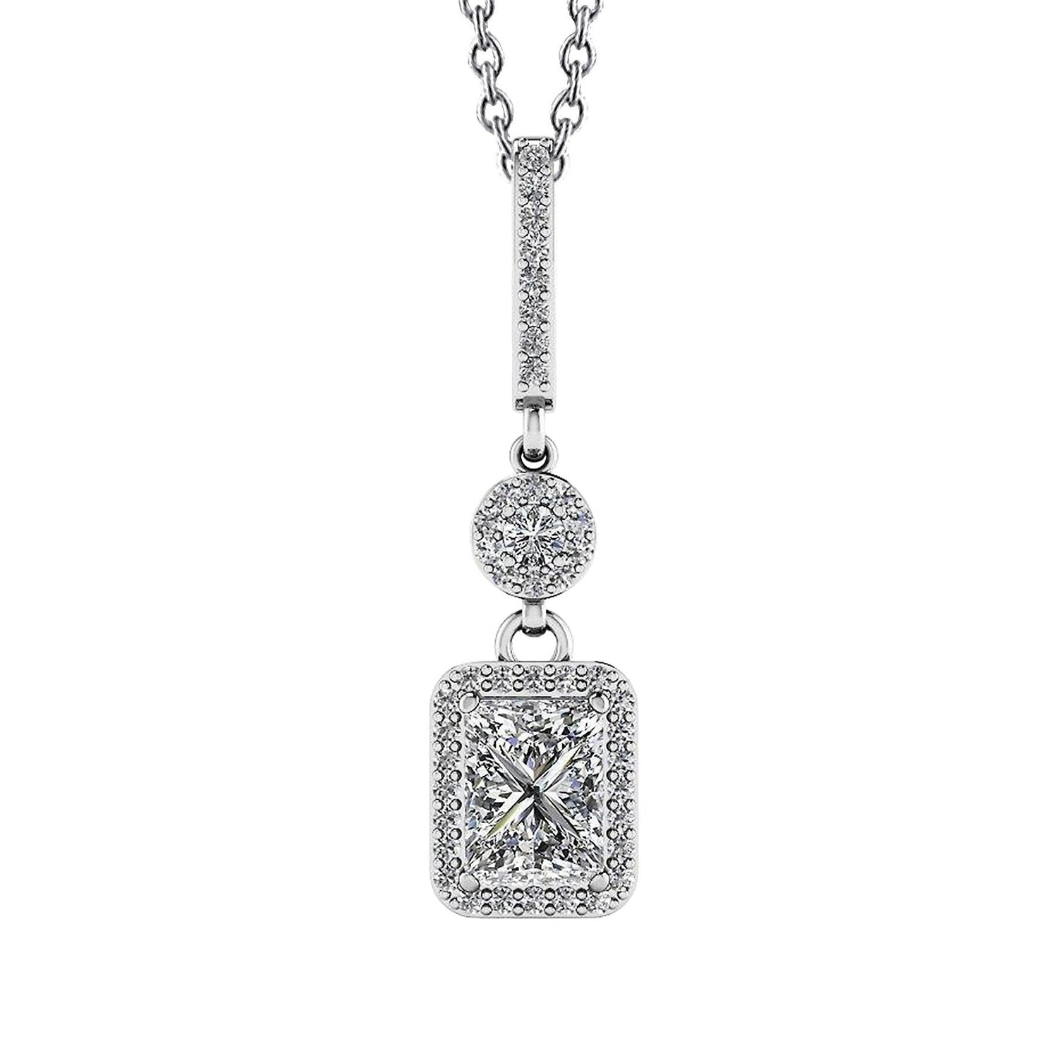 Collana con ciondolo a forma di incantesimo d'amore in oro bianco con diamanti da 3,44 ct - harrychadent.it