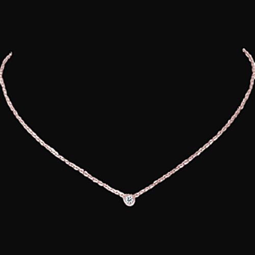 Set di castoni da 1 carato con pendente di collana di diamanti solitario in oro rosa 14K - harrychadent.it