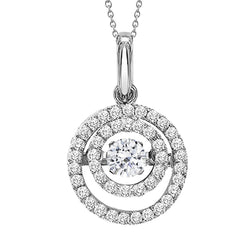Collana con ciondolo stile cerchio 2,70 carati di diamanti rotondi in oro bianco 14K