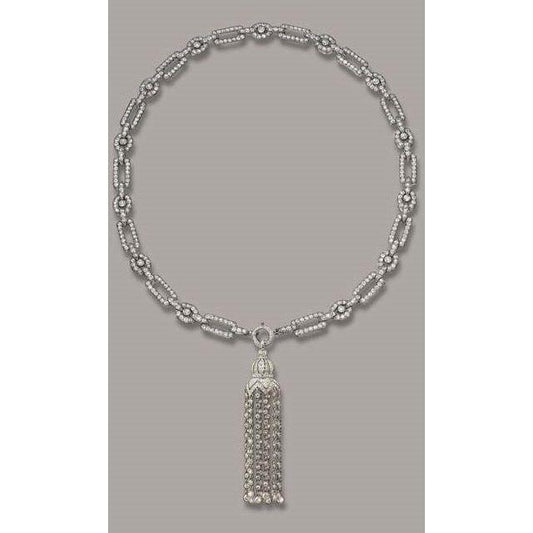 Collana con lampadario Vvs1 . con piccoli diamanti a taglio rotondo da 19 ct - harrychadent.it