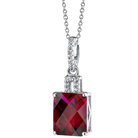 Collana con pendente a forma di rubino rosso brillante con diamanti 5.35 carati - harrychadent.it