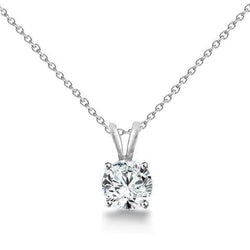 Collana con pendente con diamante a punta tonda da 0,55 carati in oro bianco 14 carati