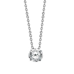 Collana con pendente con diamanti taglio rotondo da 1,50 carati in gioielli in oro bianco 14K
