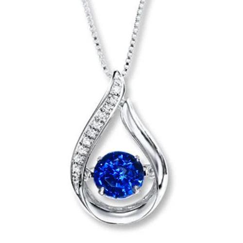 Collana con pendente dello Sri Lanka in zaffiro da 1,50 ct e diamanti con oro bianco 14 carati - harrychadent.it
