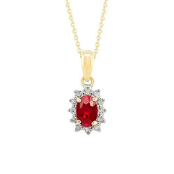 Collana con pendente rosso rubino e diamanti 3,35 carati Novità