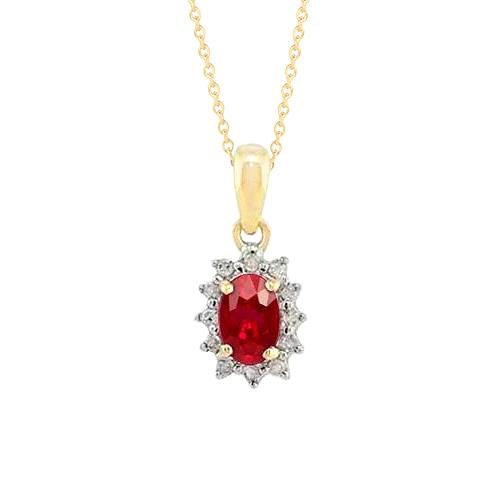 Collana con pendente rosso rubino e diamanti 3,35 carati Novità - harrychadent.it
