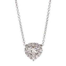 Collana cuore da donna con diamanti tondi 5 carati solidi in gioielli in oro bianco 14K