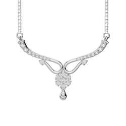 Collana da donna con diamanti rotondi in oro bianco 14K gioielli scintillanti 4 carati