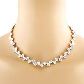 Collana da donna in oro bianco 14 carati con diamanti taglio brillante piccolo da 21.00 ct - harrychadent.it