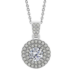 Collana pendente con diamante tondo da 1,85 carati senza catena in oro bianco 14K